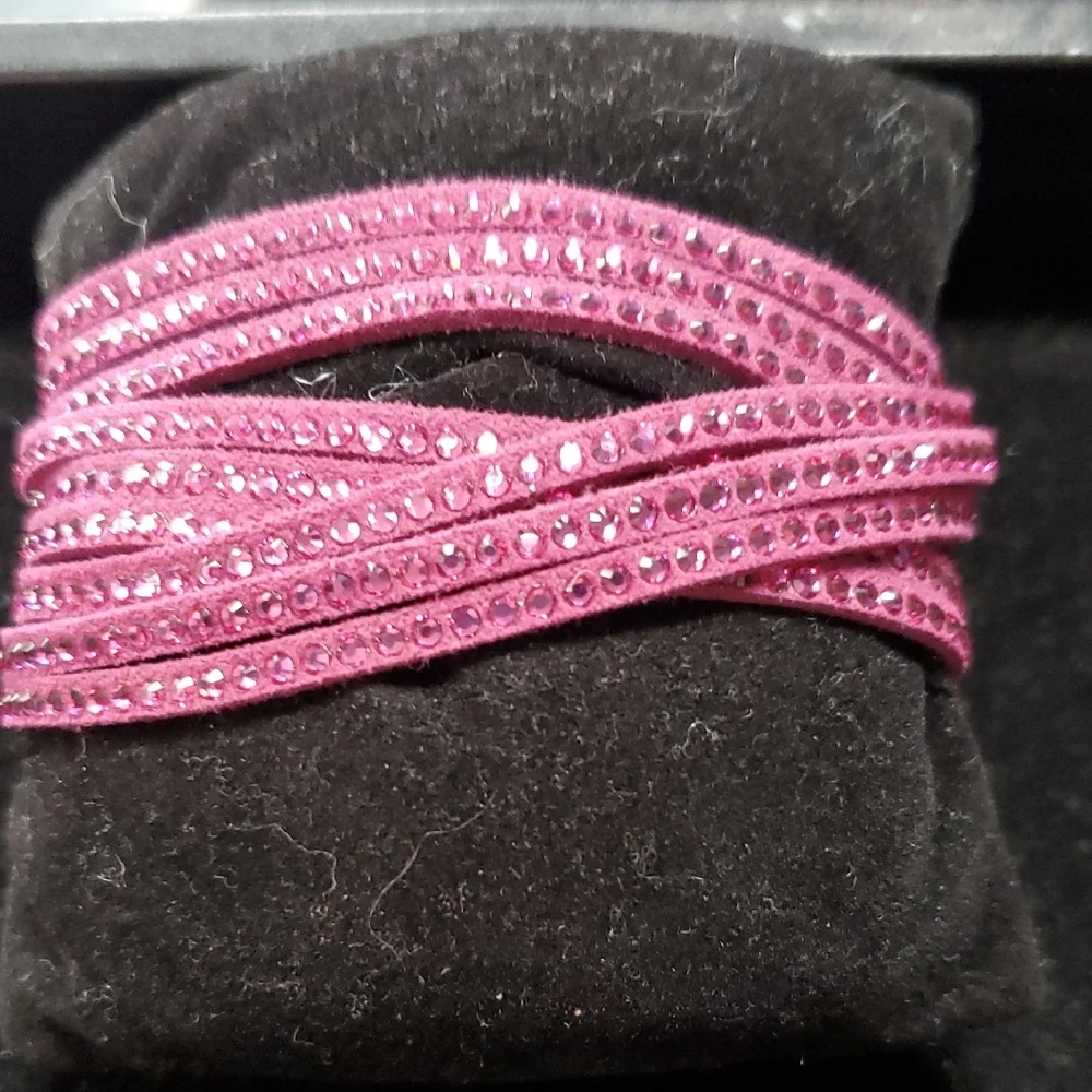 Touchstone Crystal Raspberry Multi-Row Wrap Bracelet - Picture 2 of 2